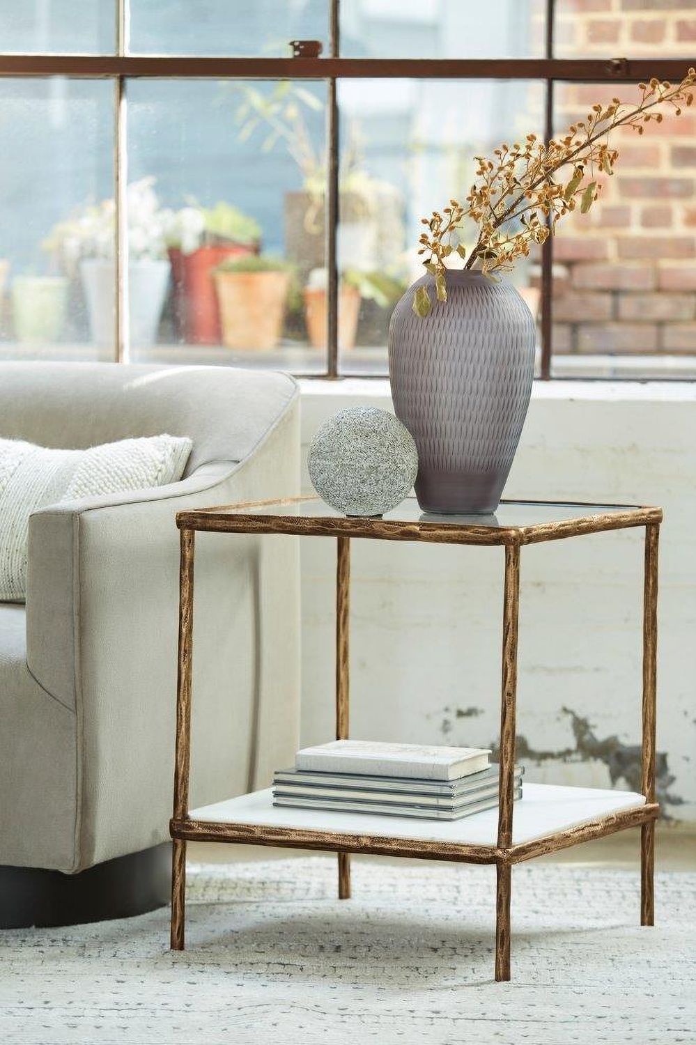 Ryandale Antique Brass Accent Table A4000442