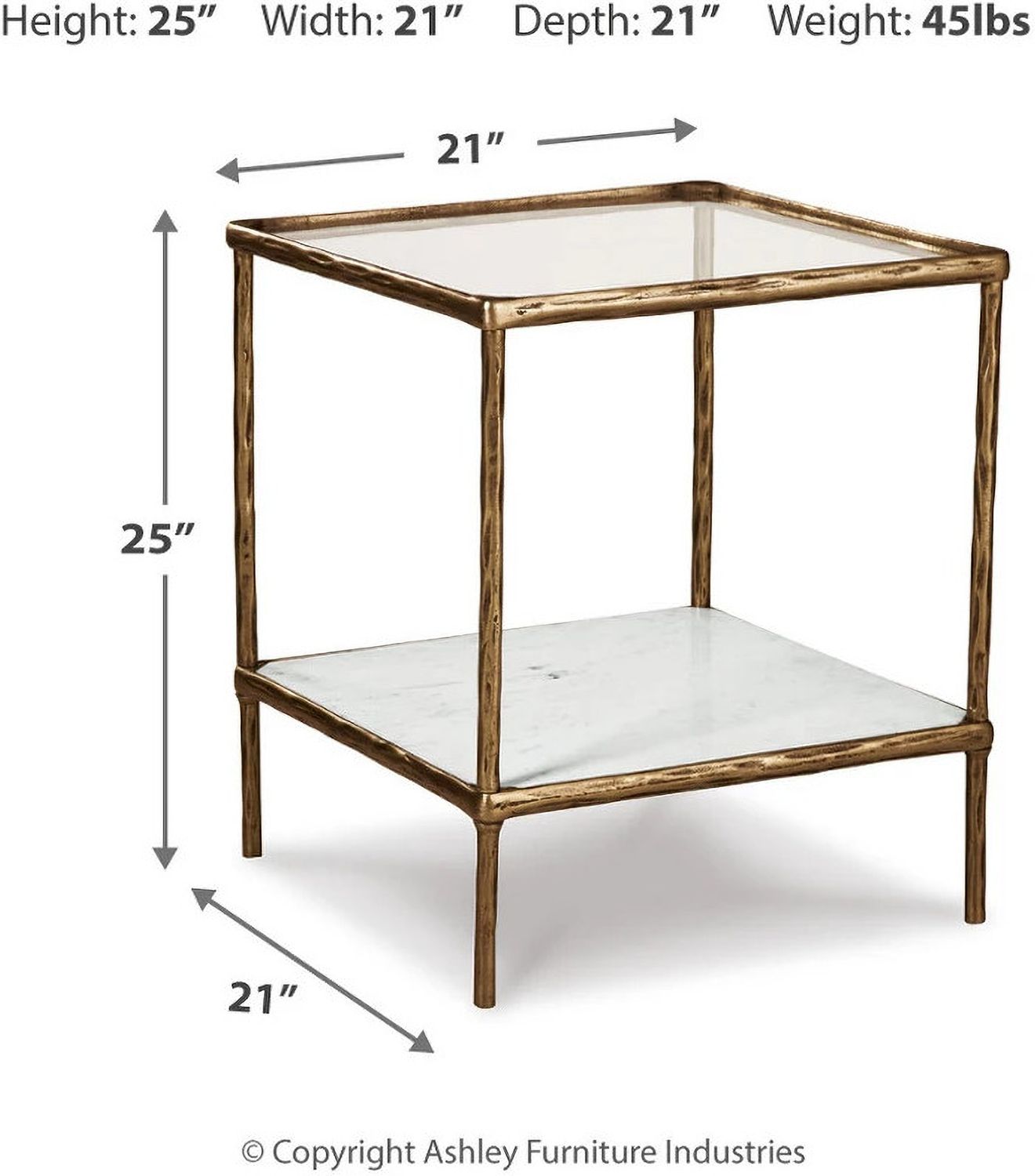 Ryandale Antique Brass Accent Table A4000442