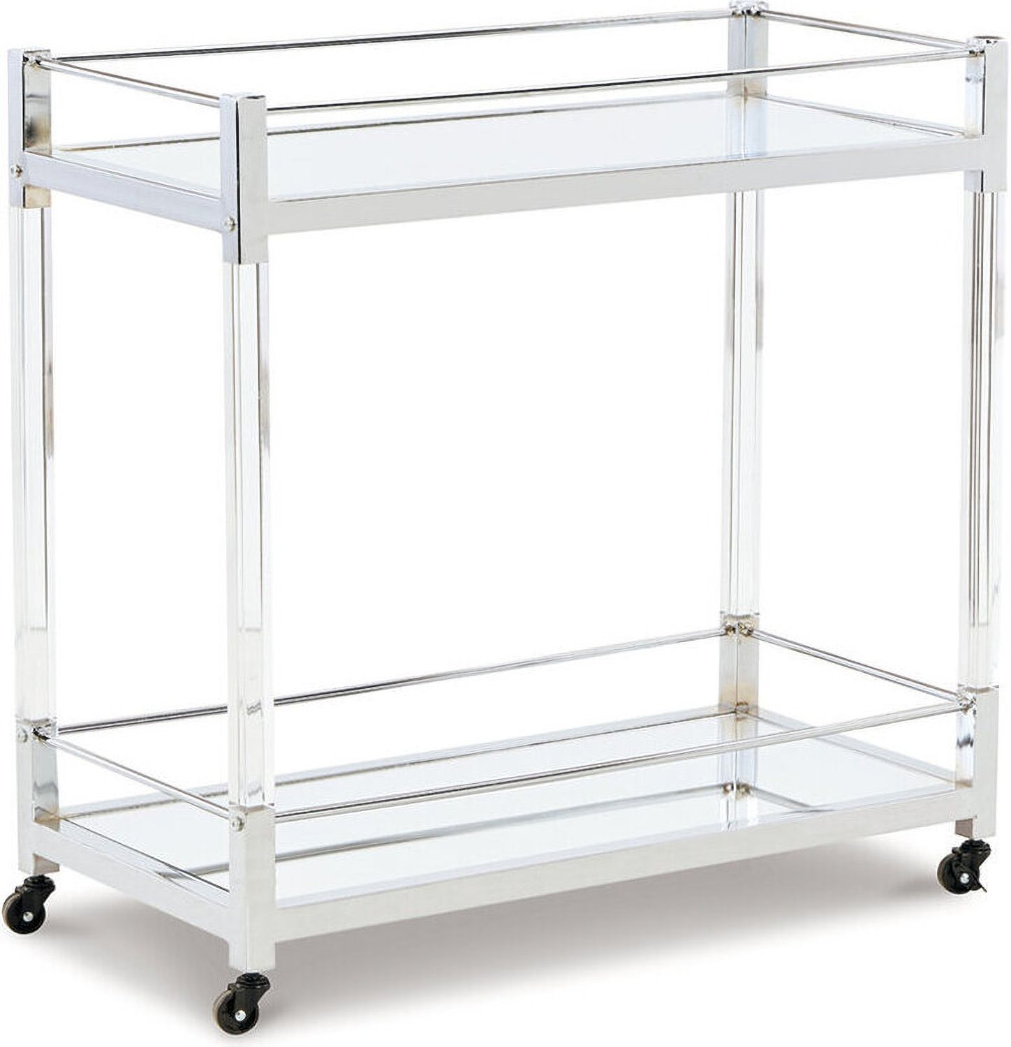Chaseton Clear And Silver Bar Cart A4000501
