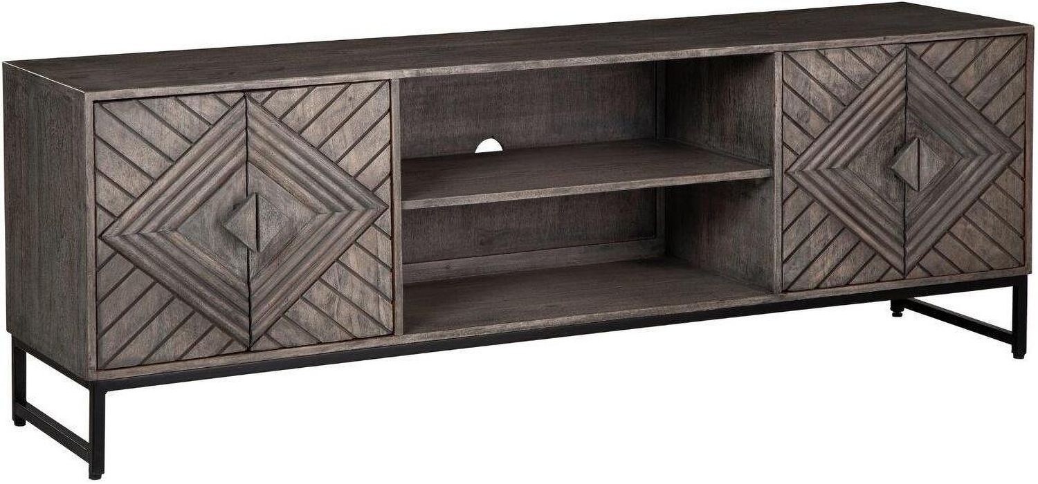 Treybrook Distressed Gray 71 Inch Accent Cabinet A4000512