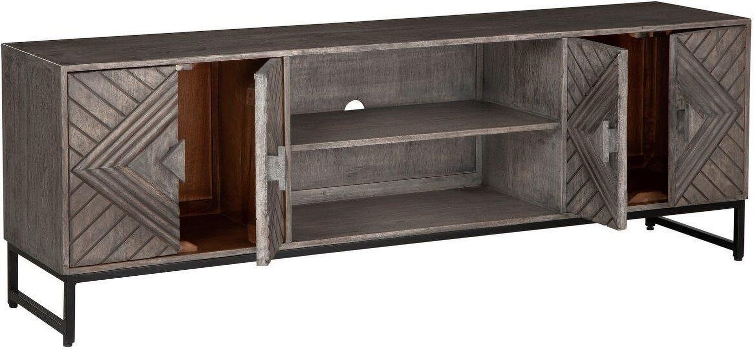 Treybrook Distressed Gray 71 Inch Accent Cabinet A4000512