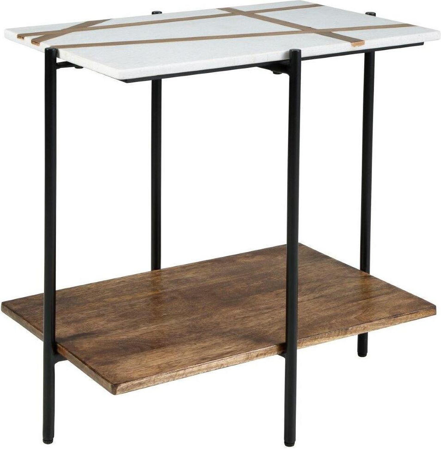 Braxmore White And Light Brown Accent Table A4000525