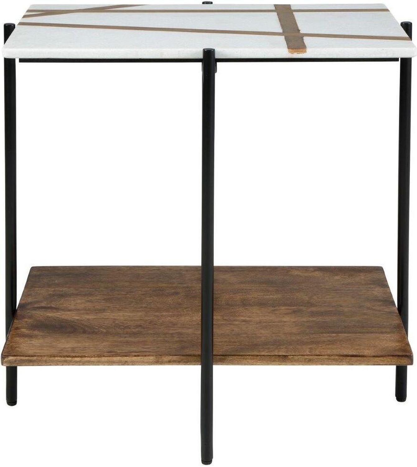 Braxmore White And Light Brown Accent Table A4000525