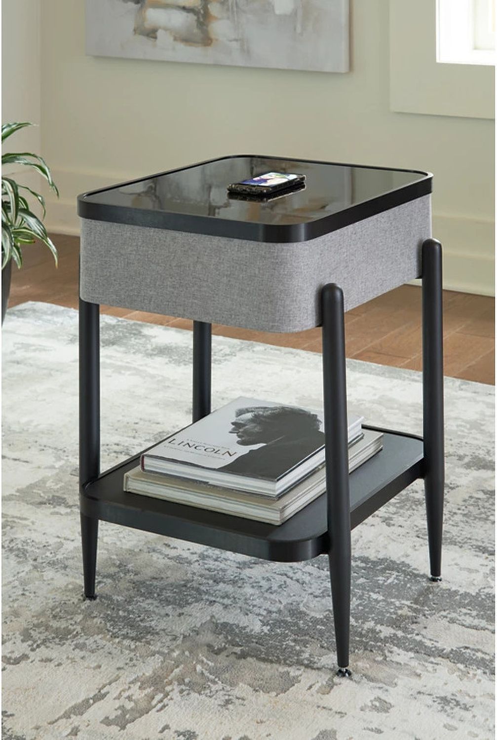 Jorvalee Gray And Black Accent Table A4000550