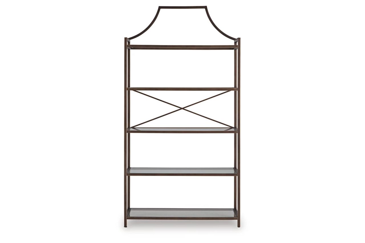 Bernonly 72 Inch Bookcase In Antique Bronze A4000556