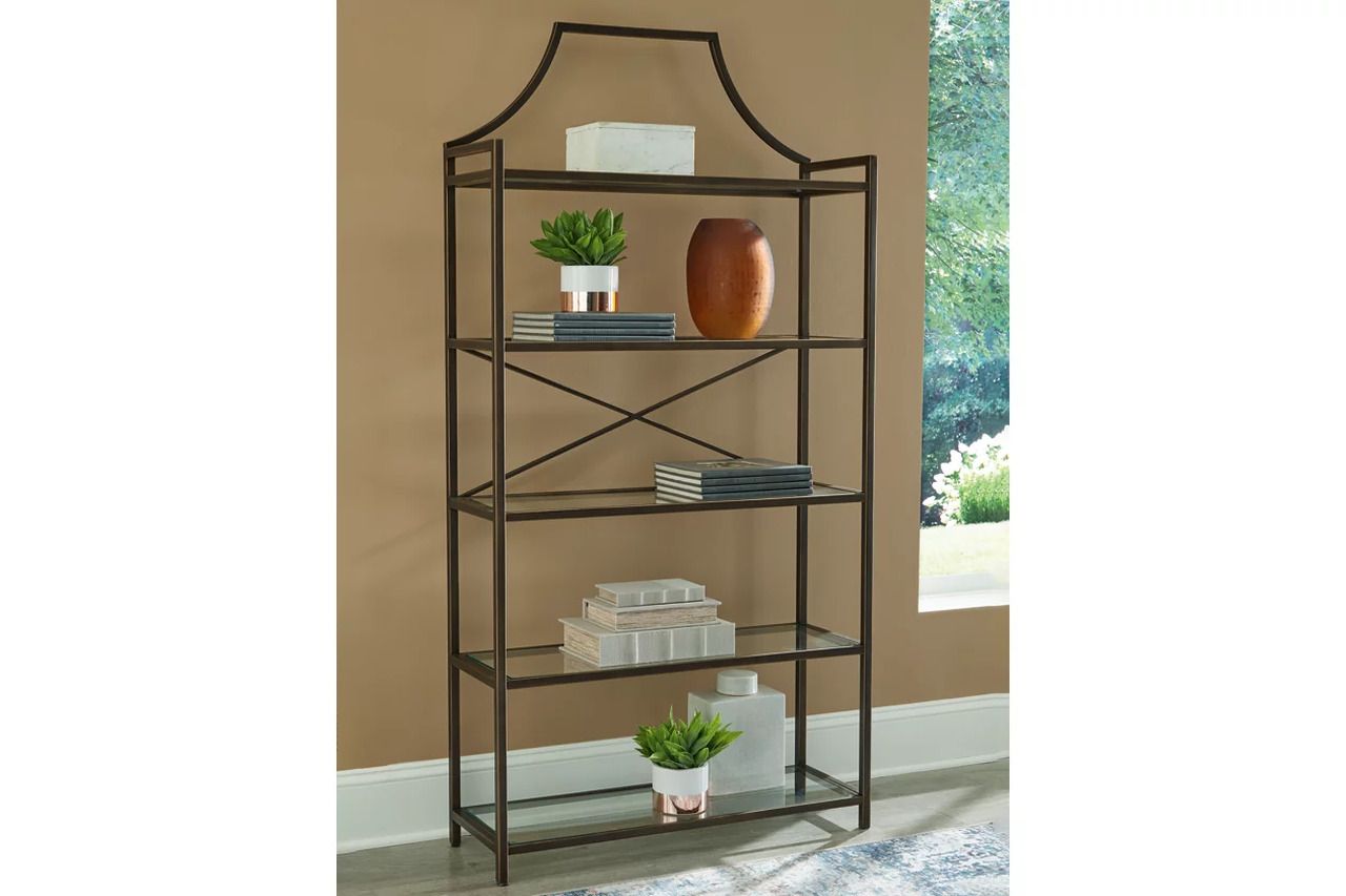 Bernonly 72 Inch Bookcase In Antique Bronze A4000556