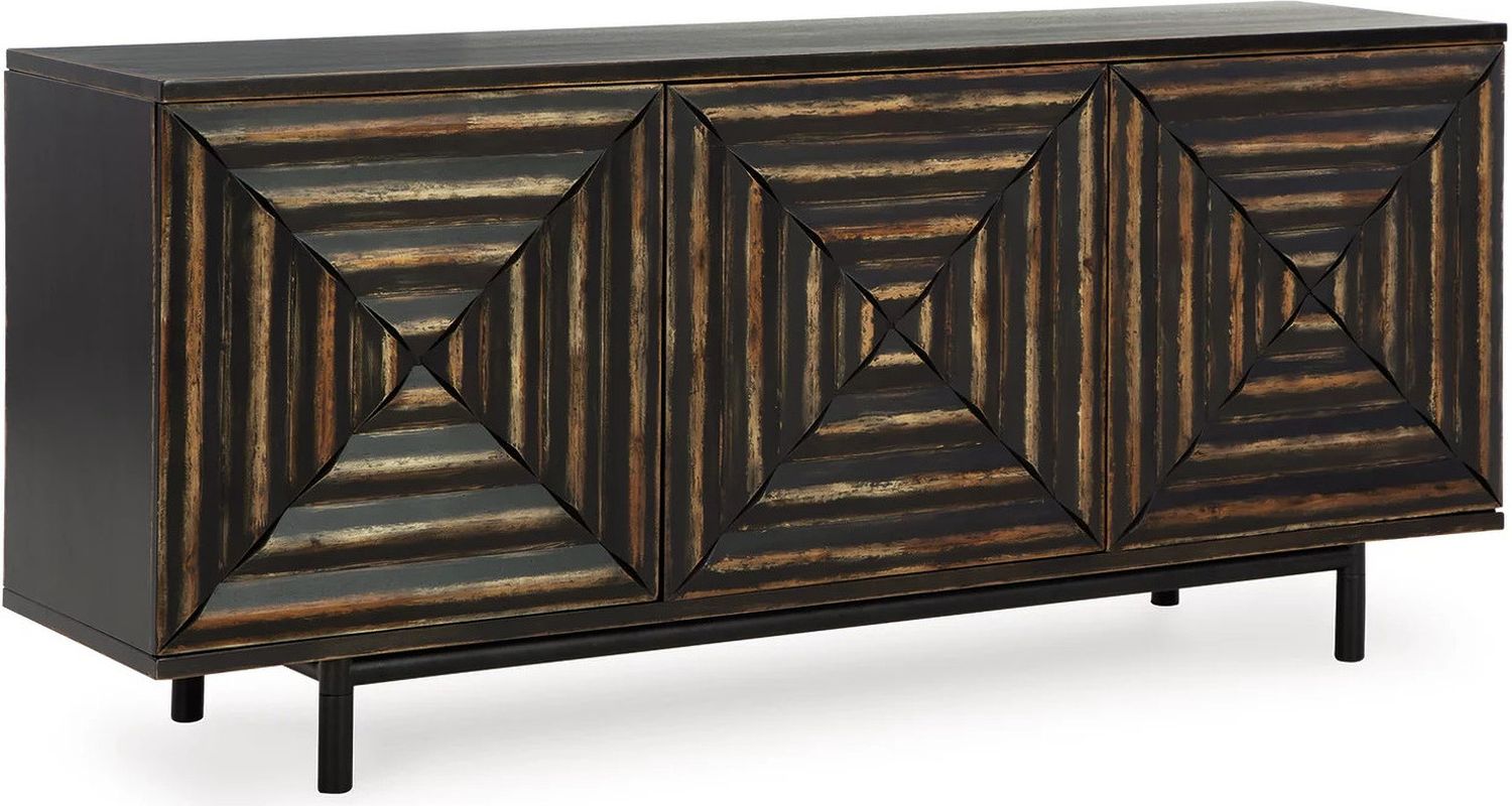 Fair Ridge Accent Cabinet In Distressed Black A4000573