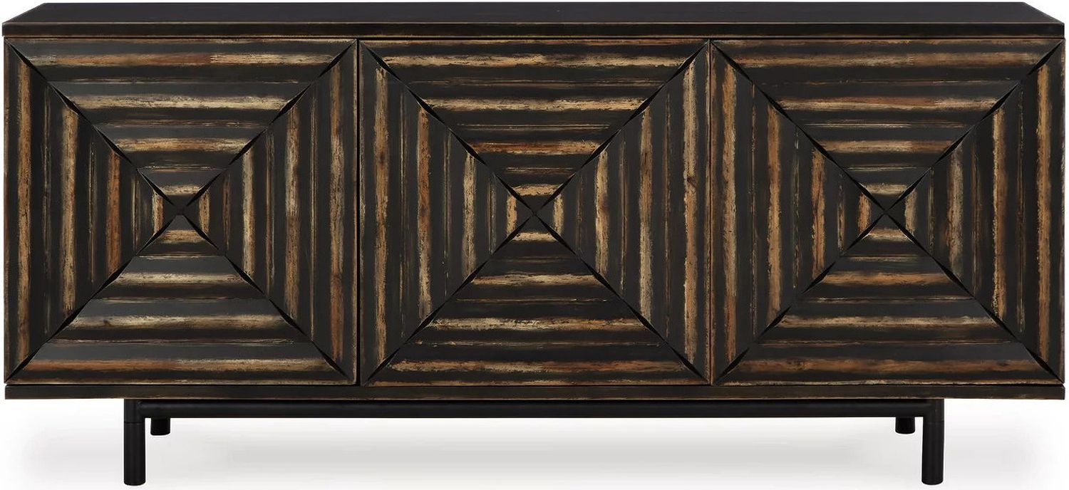 Fair Ridge Accent Cabinet In Distressed Black A4000573