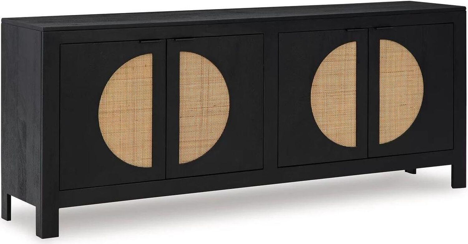 Cliffiings Accent Cabinet In Black and Natural A4000575