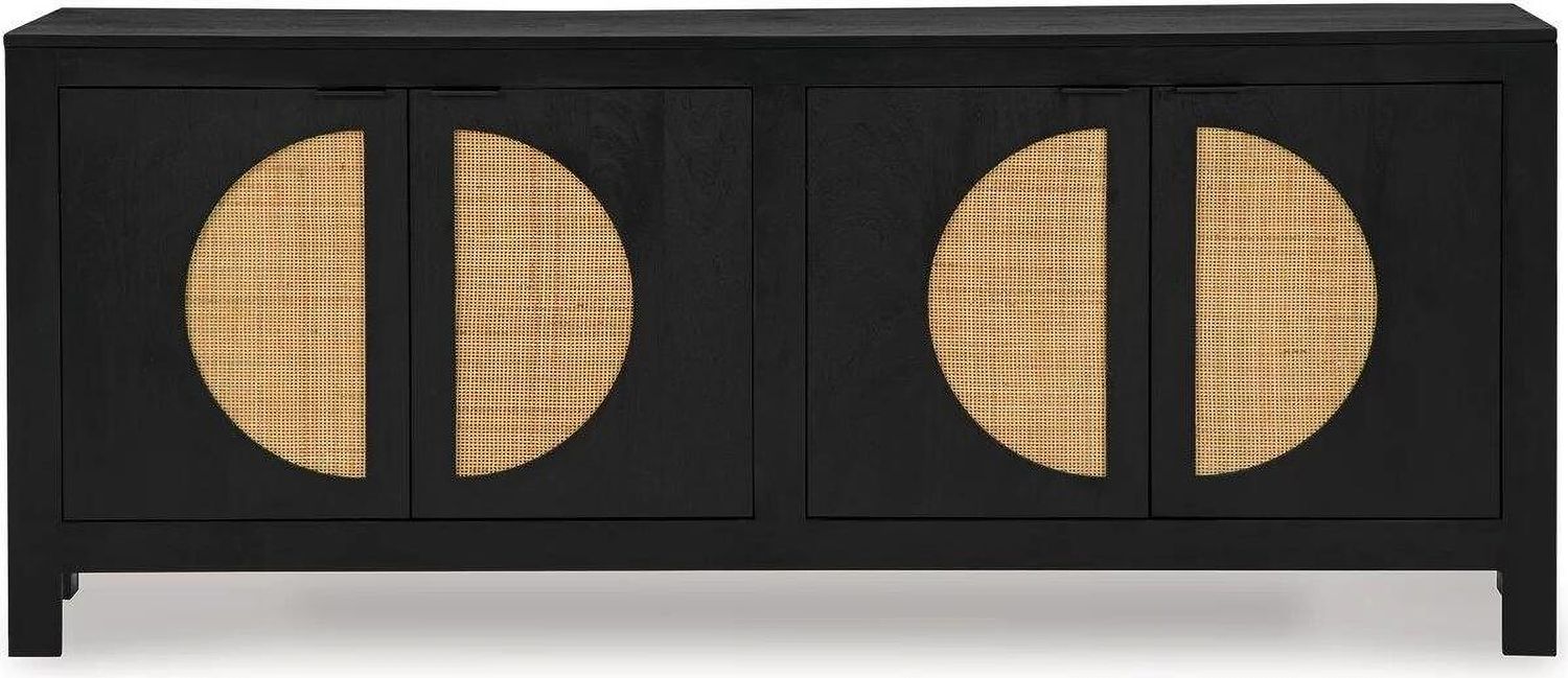 Cliffiings Accent Cabinet In Black and Natural A4000575