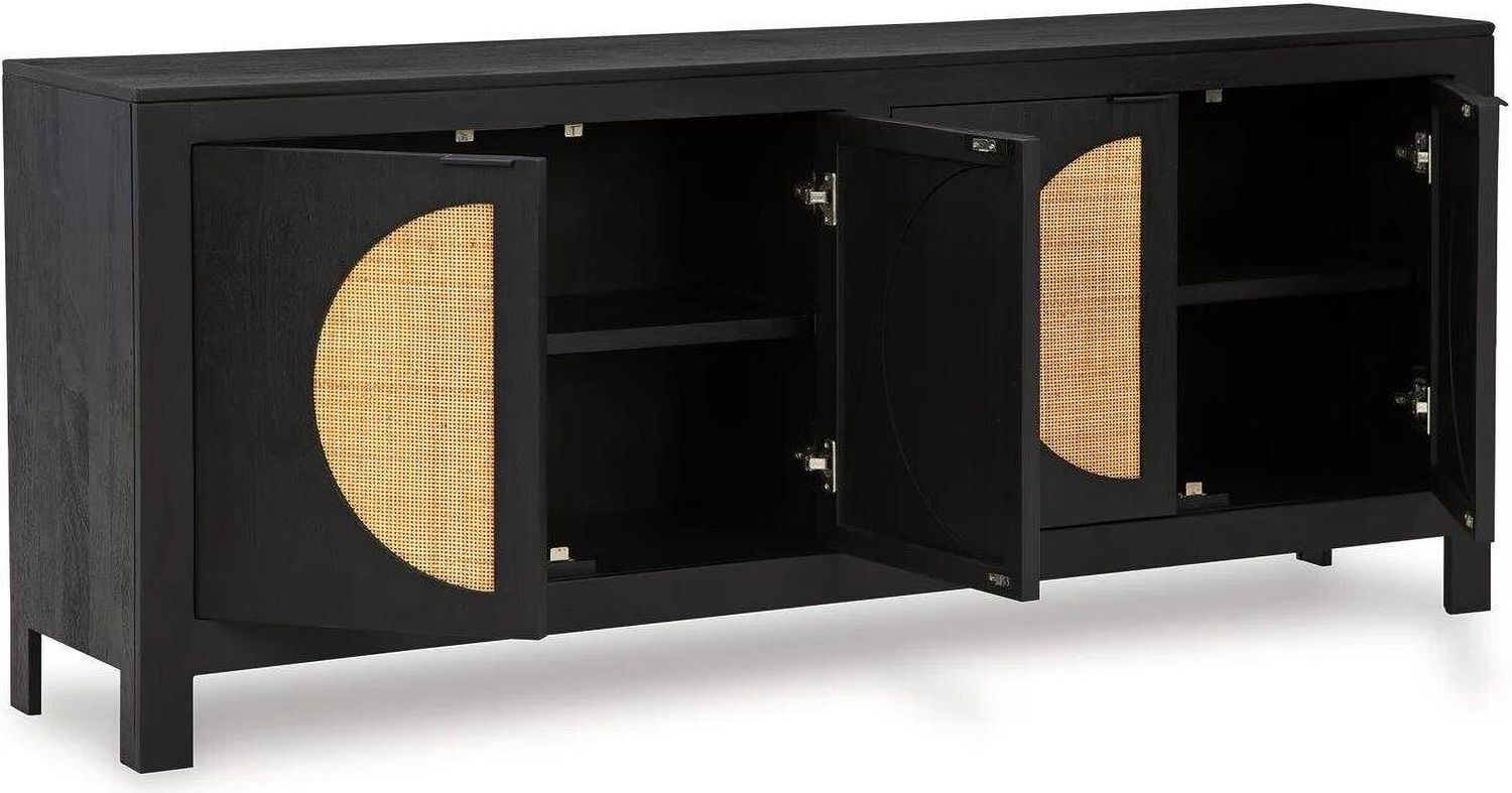 Cliffiings Accent Cabinet In Black and Natural A4000575