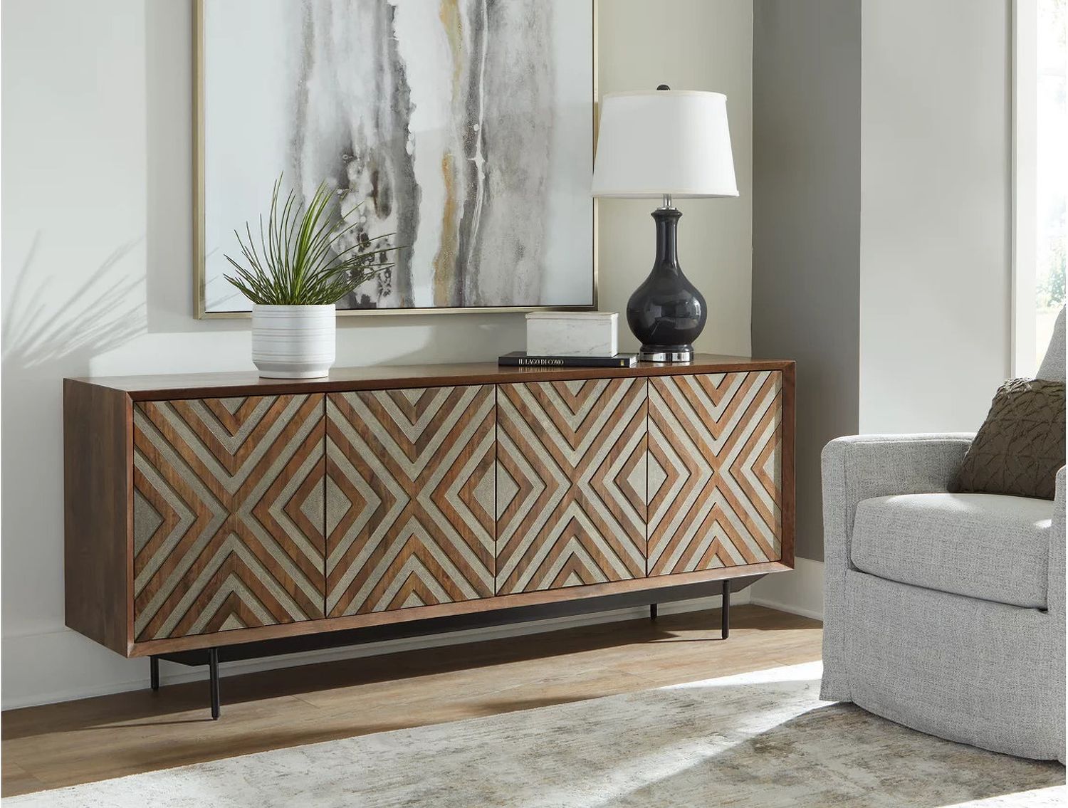 Dreggan Accent Cabinet In Gold Brown A4000577