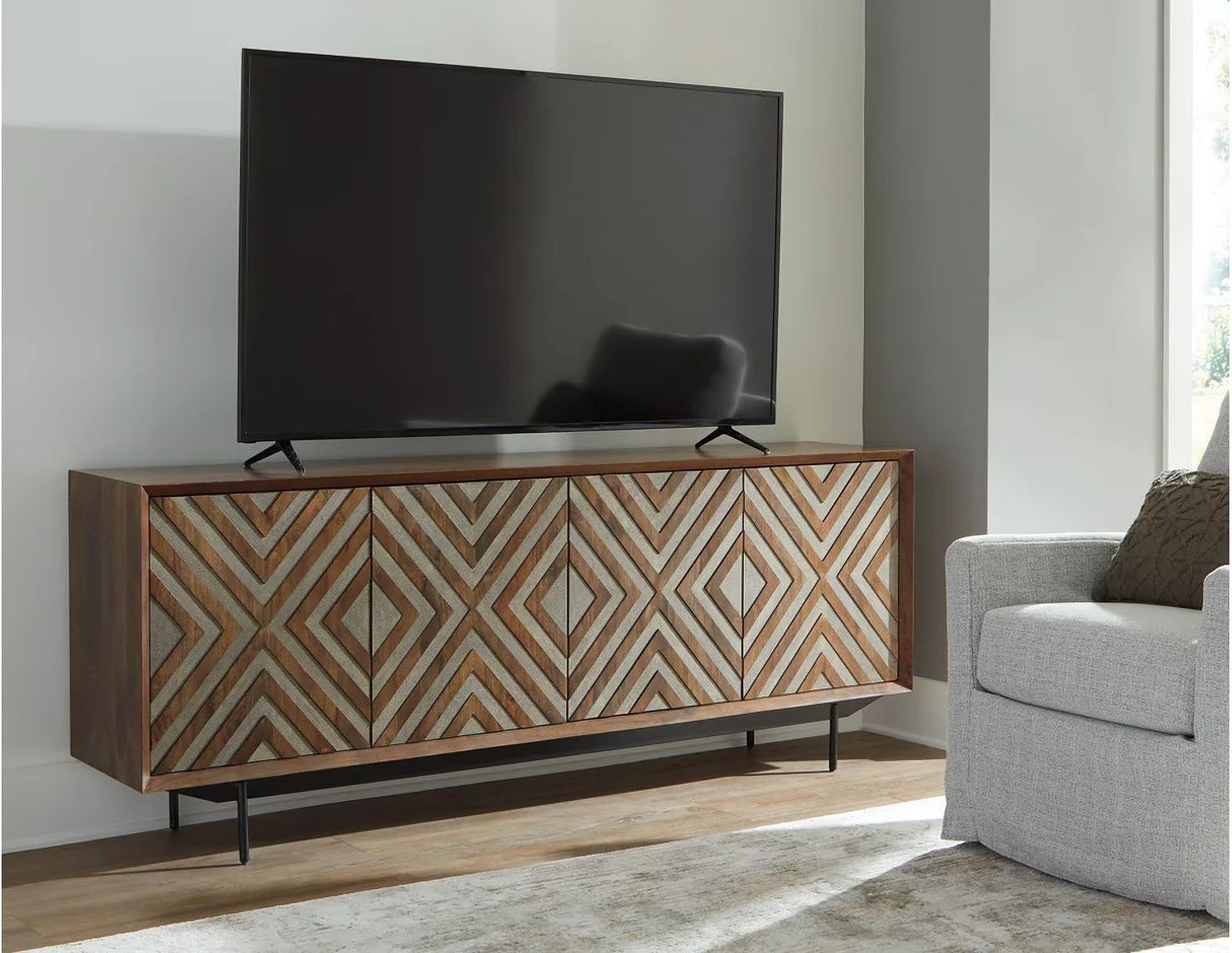 Dreggan Accent Cabinet In Gold Brown A4000577