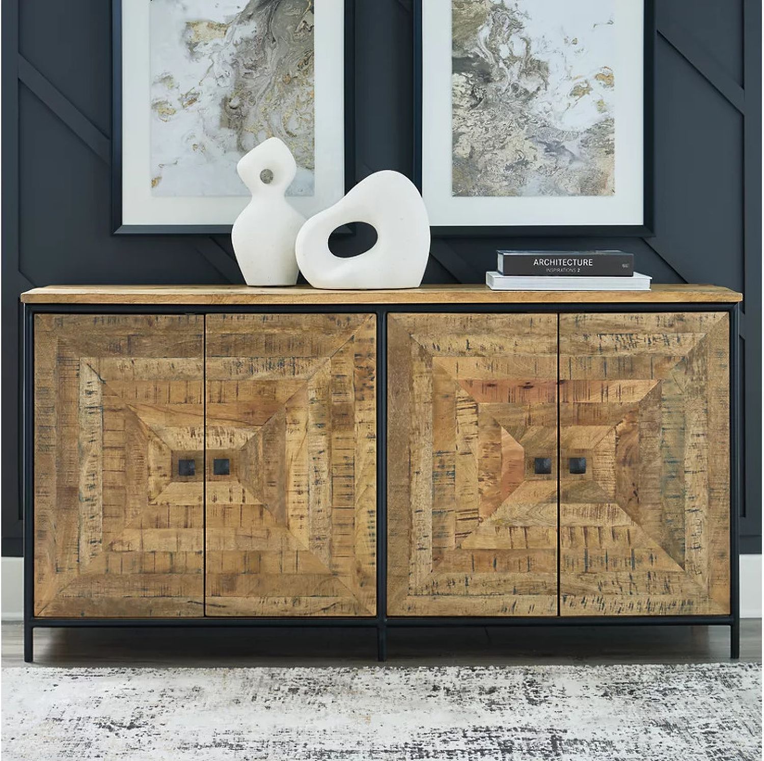Camney Accent Cabinet In Brown and Black A4000581
