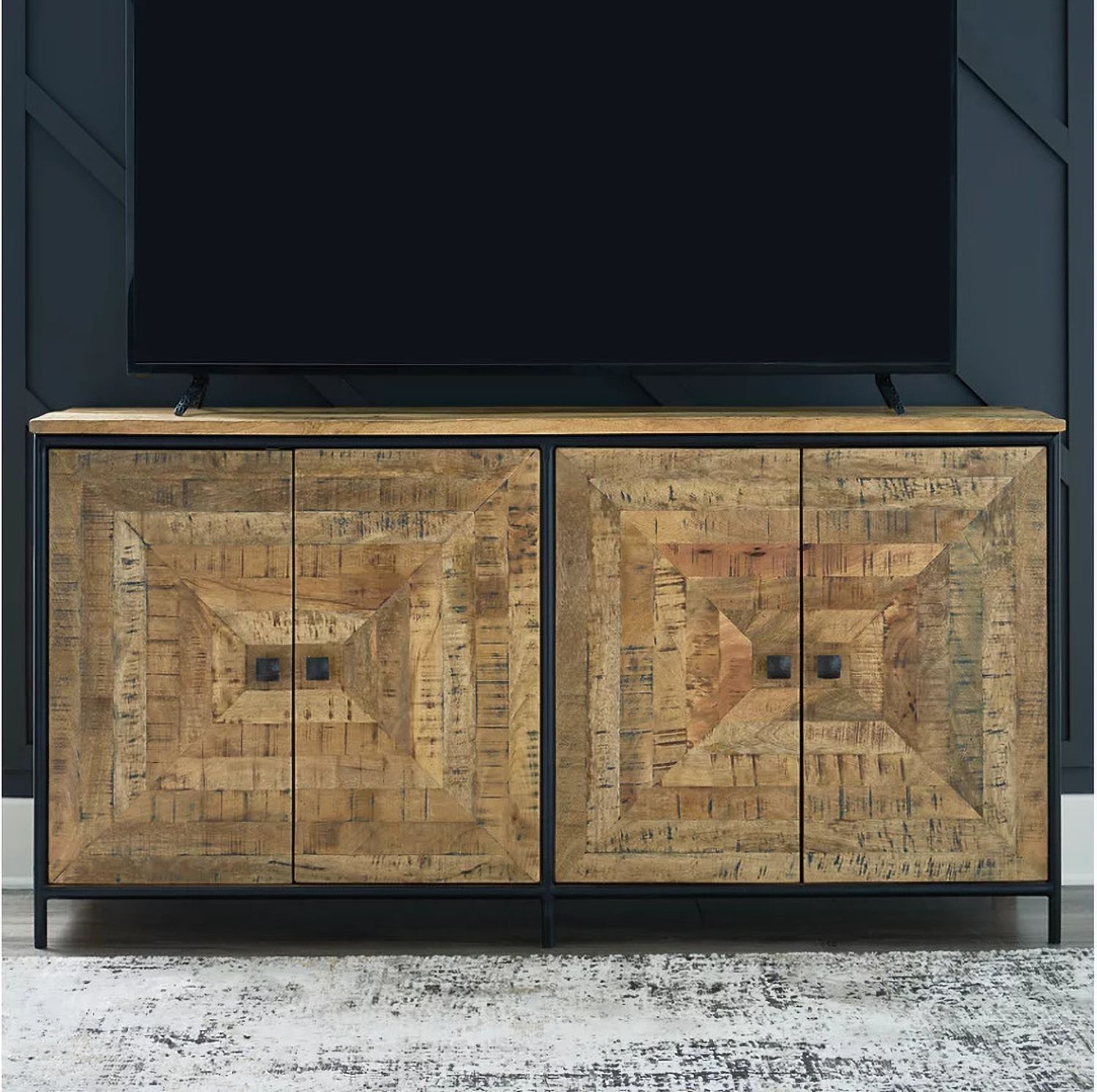 Camney Accent Cabinet In Brown and Black A4000581