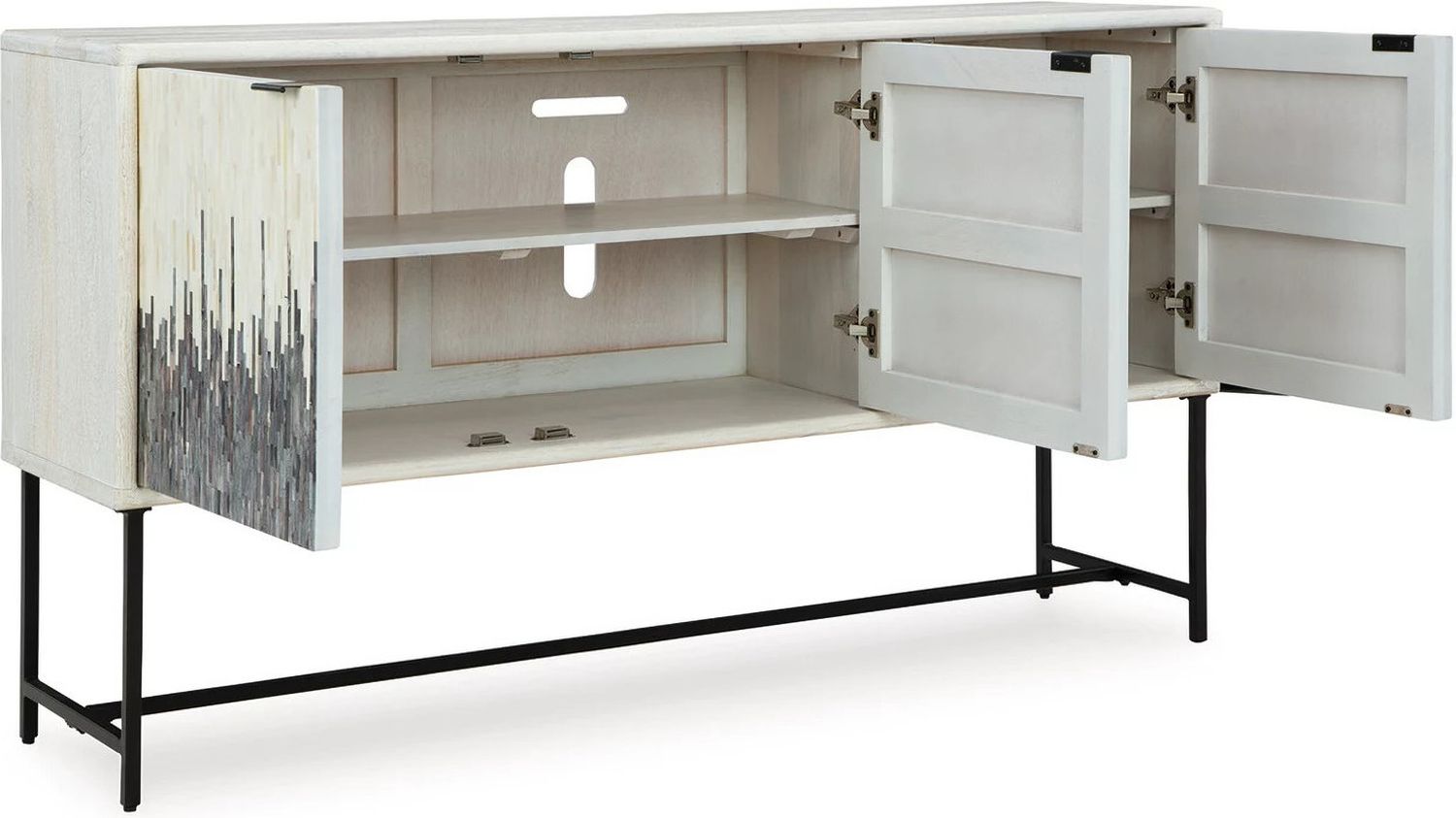 Freyton Accent Cabinet In White and Gray A4000582