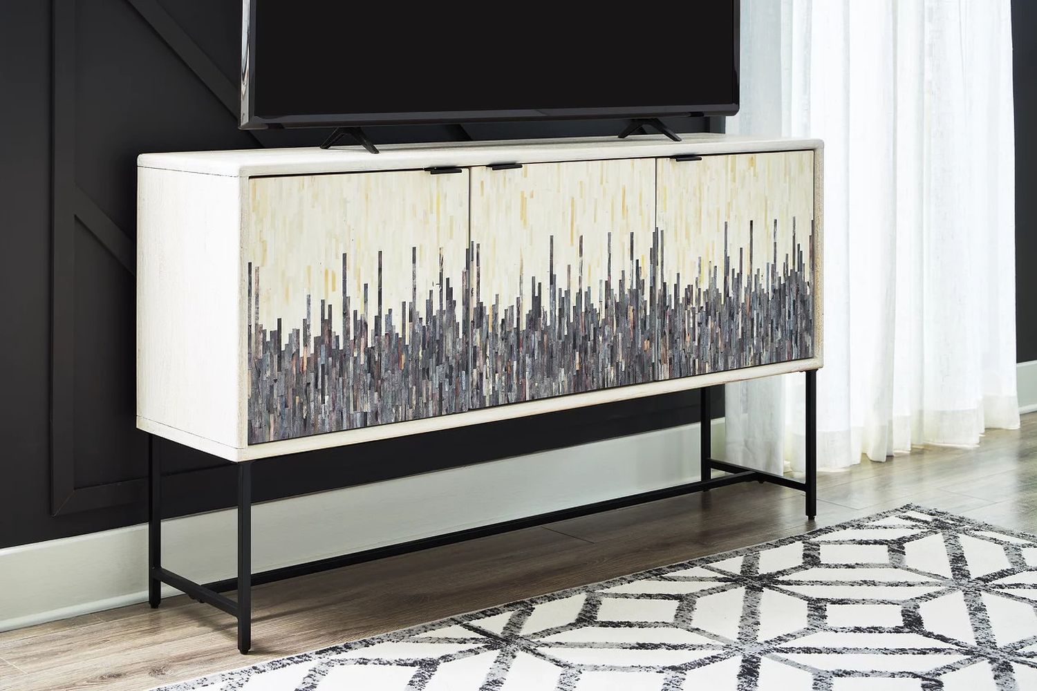 Freyton Accent Cabinet In White and Gray A4000582