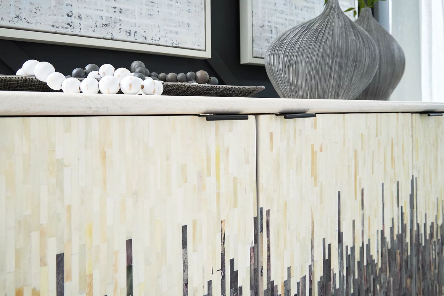 Freyton Accent Cabinet In White and Gray A4000582