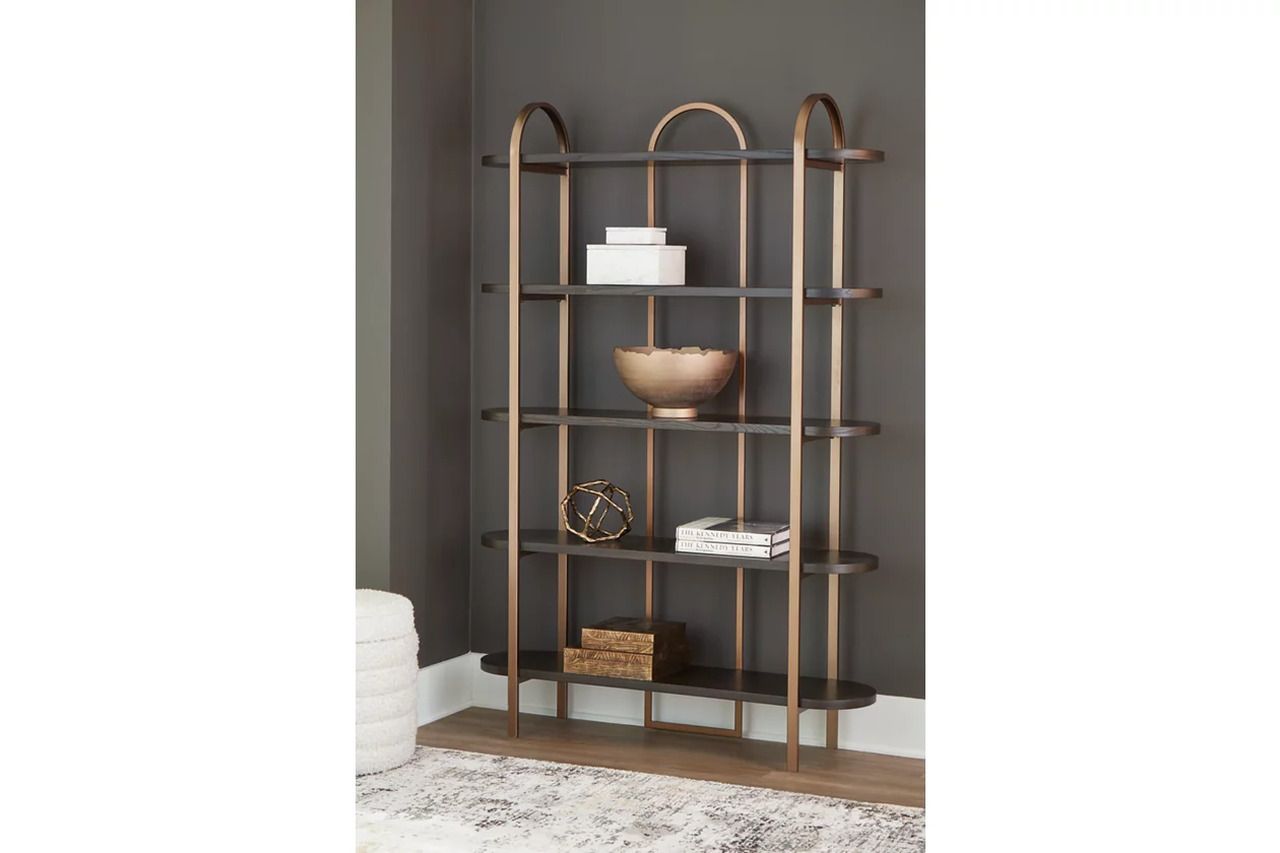 Brentmour Bookcase In Brown and Gold A4000589