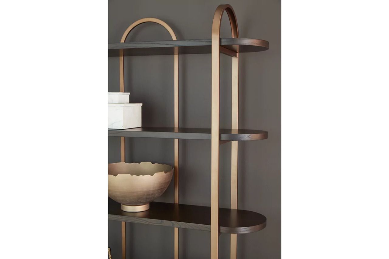 Brentmour Bookcase In Brown and Gold A4000589