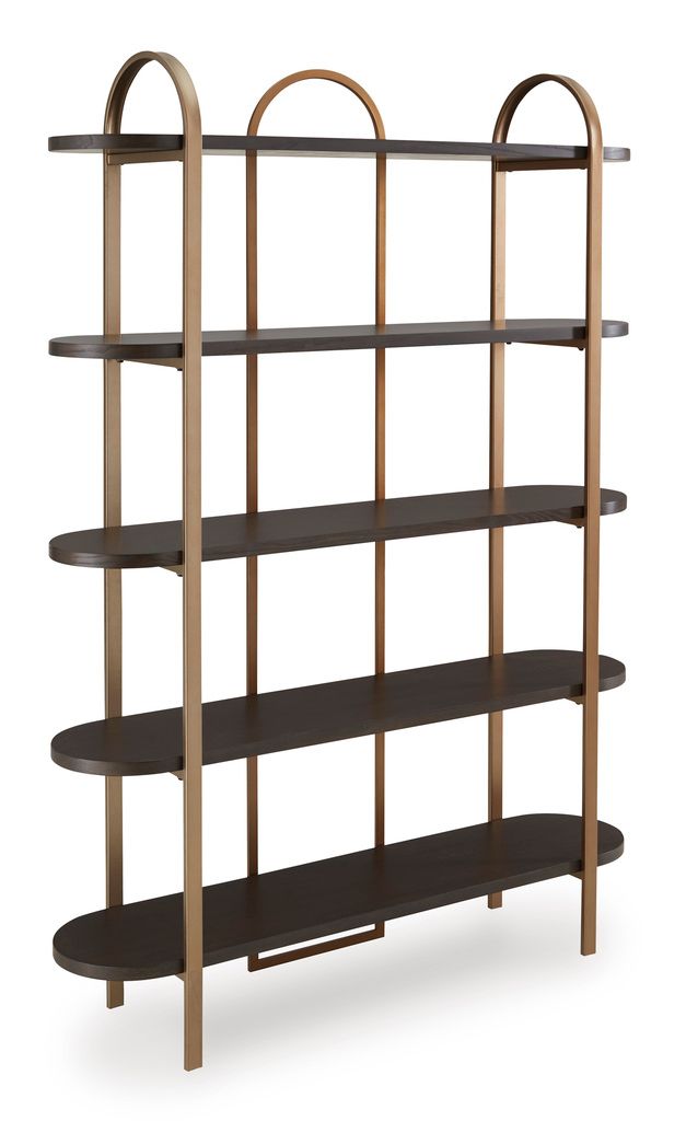 Brentmour Bookcase In Brown and Gold A4000589