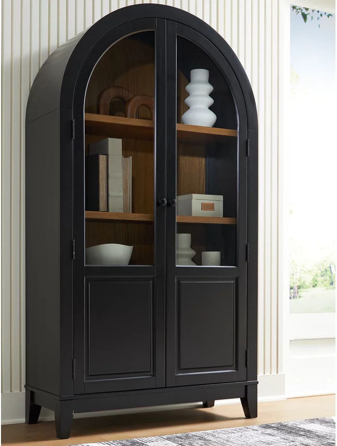 Dagandale Accent Cabinet In Black and Natural A4000599