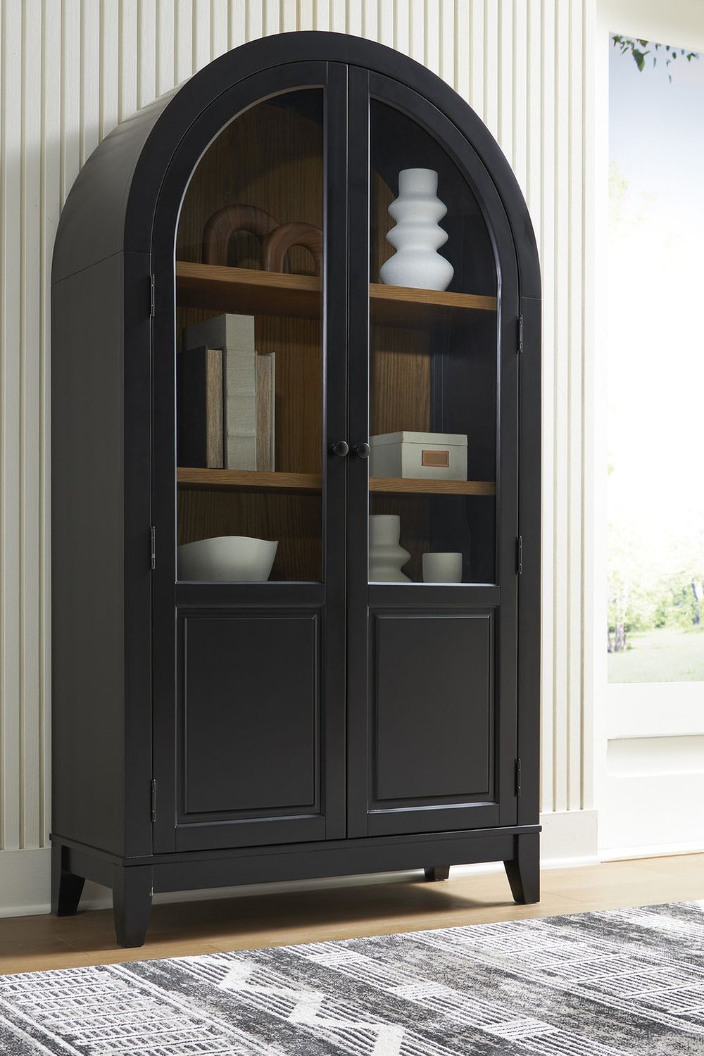 Dagandale Accent Cabinet In Black and Natural A4000599