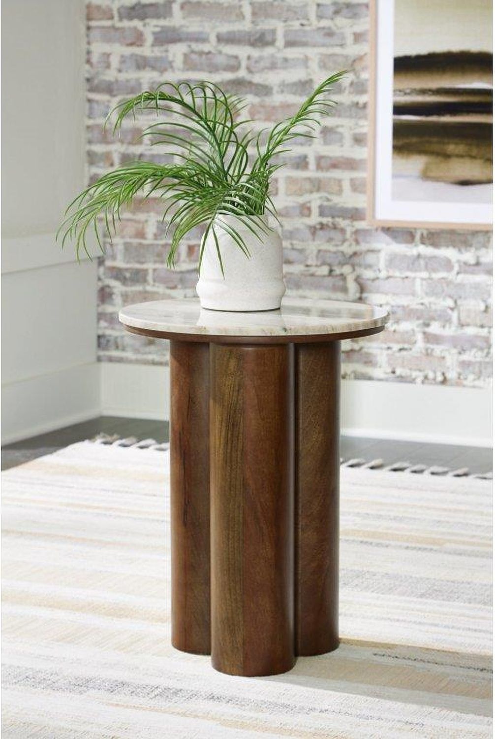 Henfield Accent Table In Beige and Brown A4000623