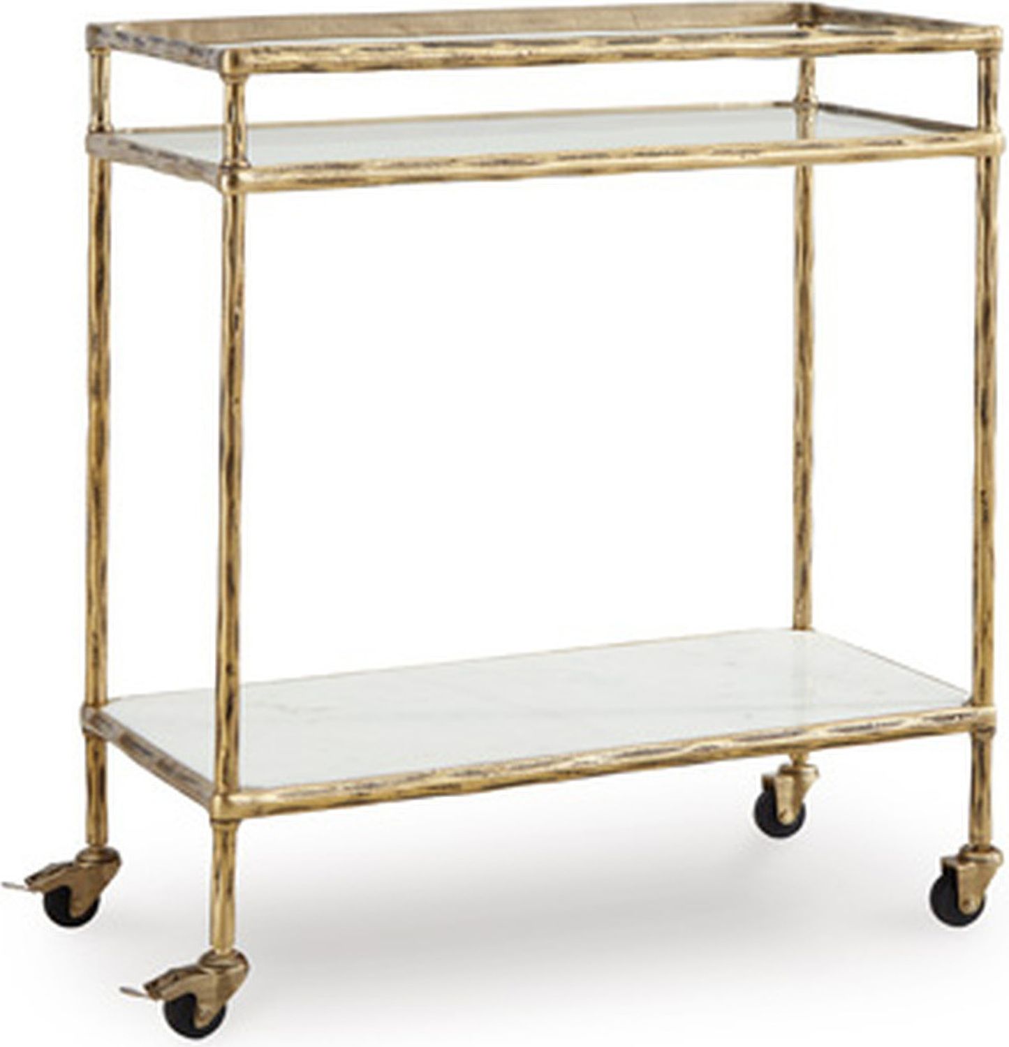 Plattfield Bar Cart In Antique Gold A4000625