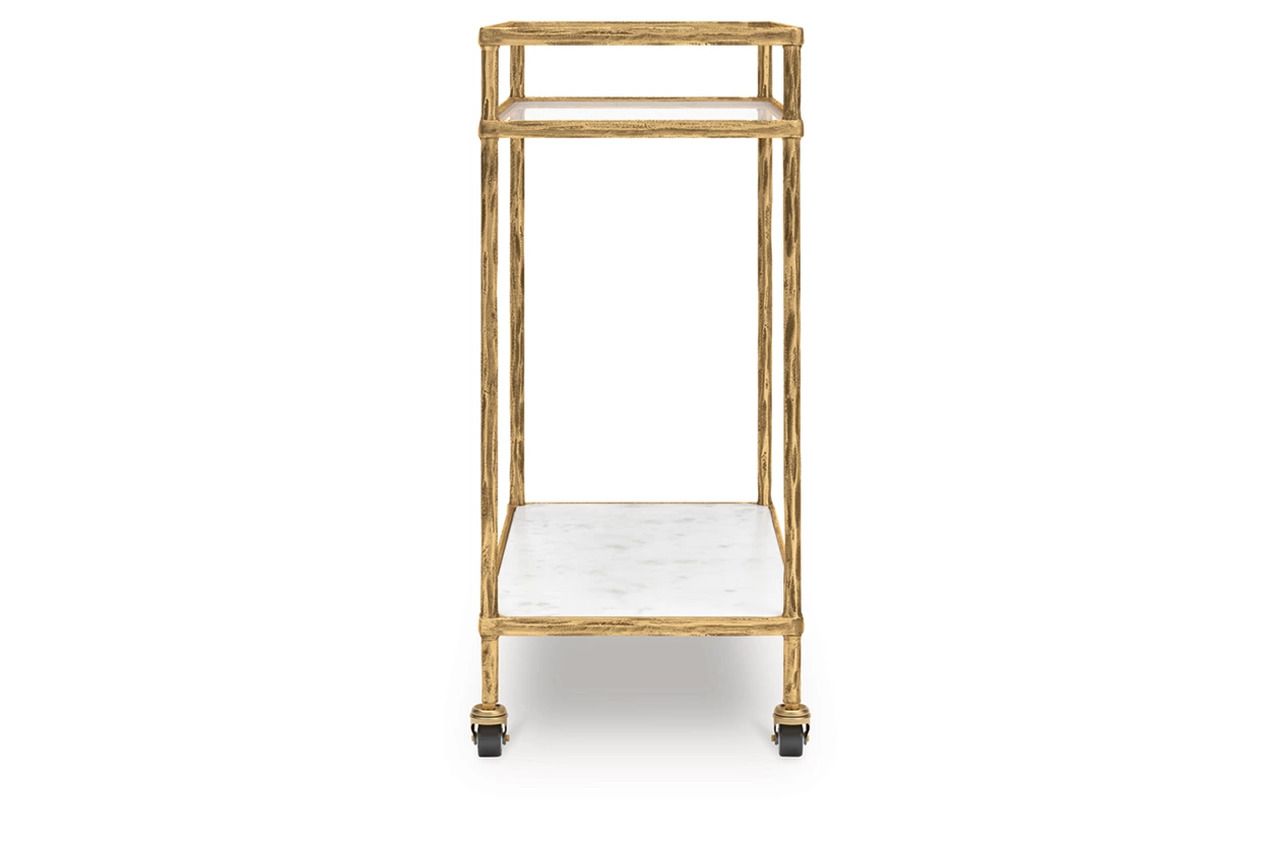 Plattfield Bar Cart In Antique Gold A4000625
