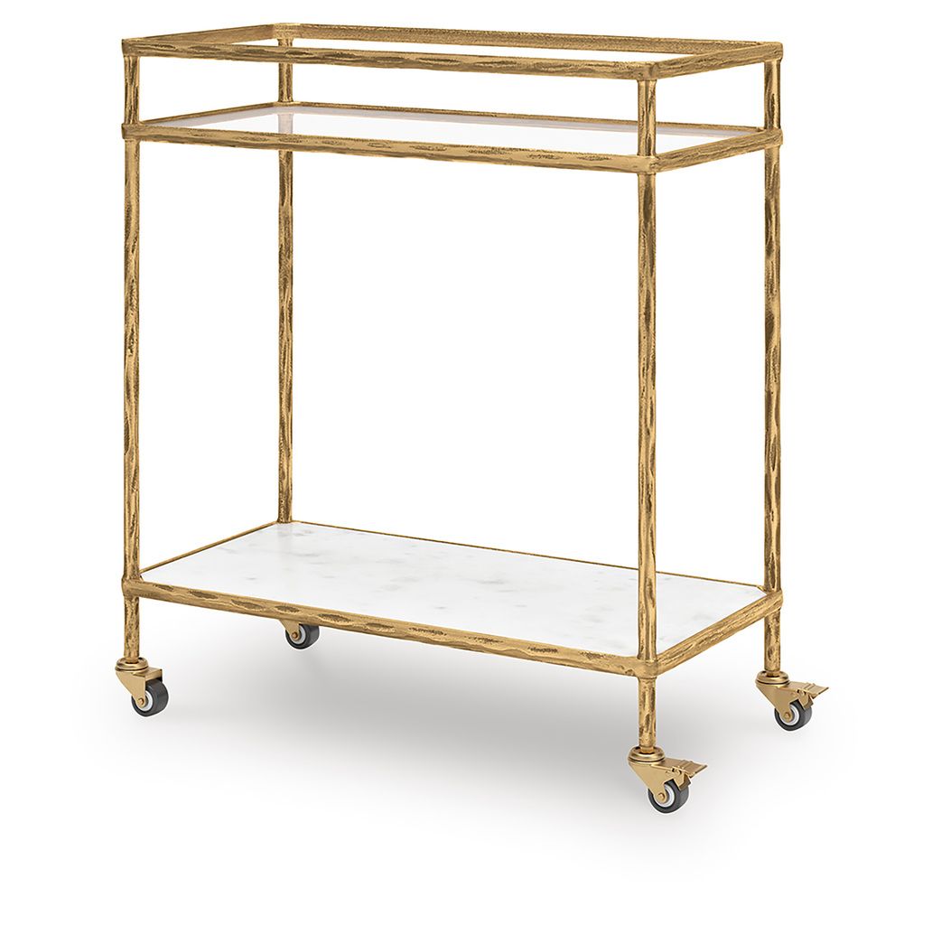 Plattfield Bar Cart In Antique Gold A4000625