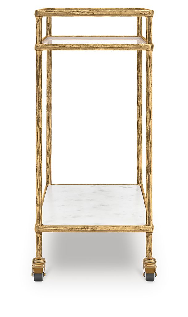 Plattfield Bar Cart In Antique Gold A4000625
