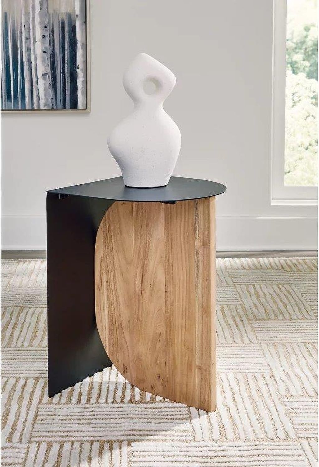 Ladgate Accent Table In Black and Natural A4000628