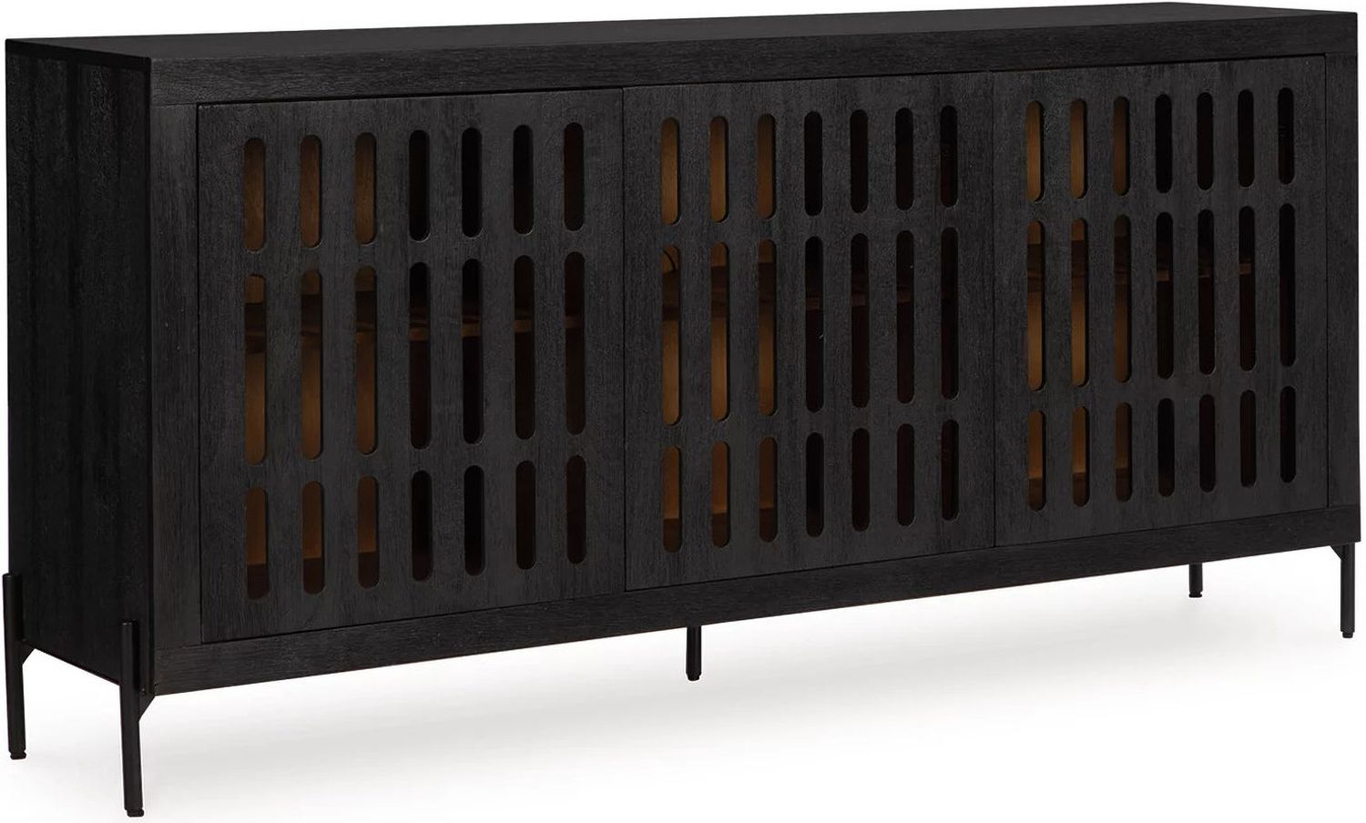 Vallisburg Accent Cabinet In Black and Natural A4000644