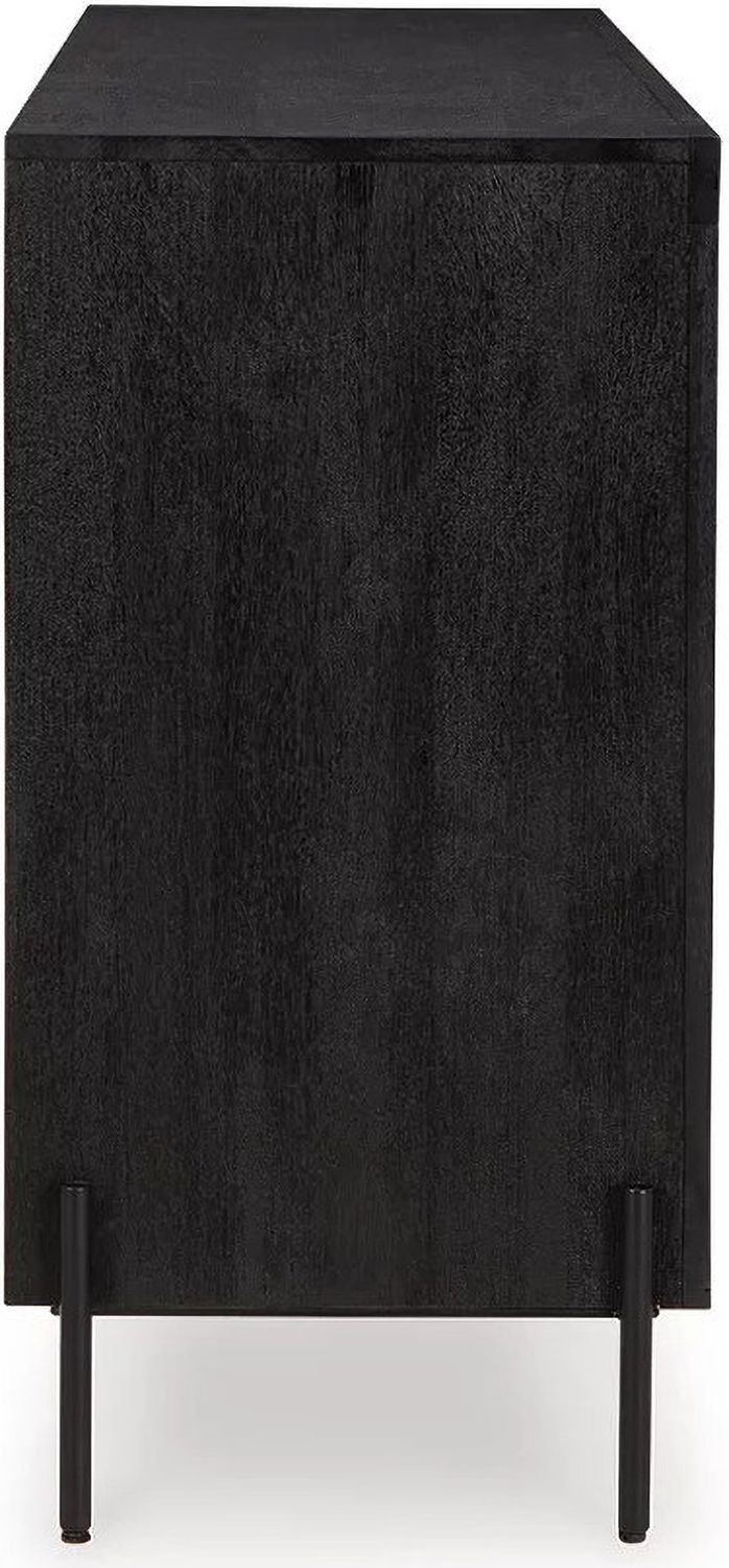 Vallisburg Accent Cabinet In Black and Natural A4000644