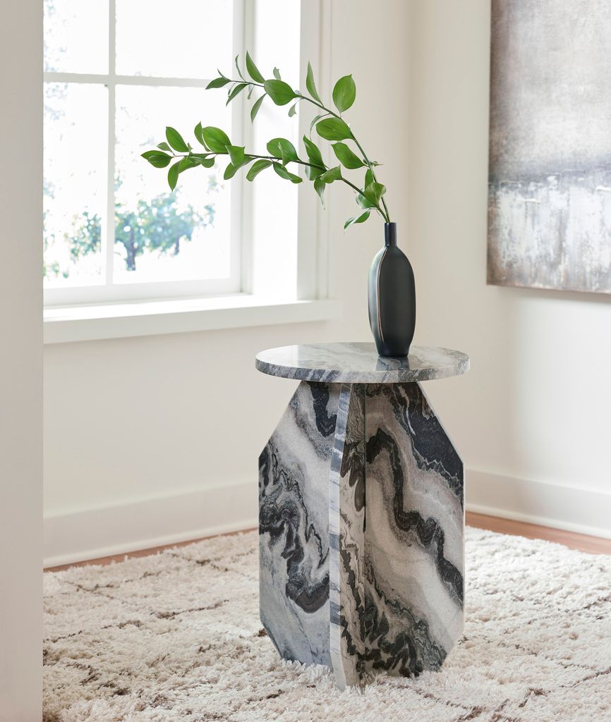 Wrenlane Accent Table In Black/White/Taupe A4000646