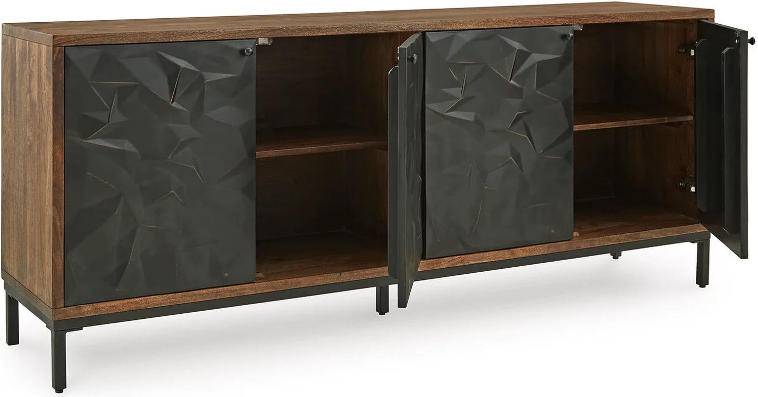 Dorannby Accent Cabinet In Black and Brown A4000649