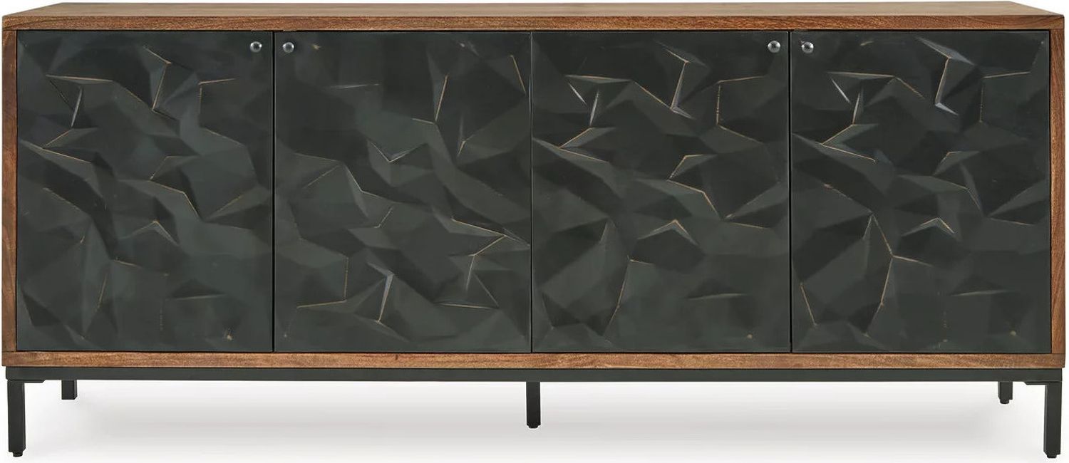 Dorannby Accent Cabinet In Black and Brown A4000649