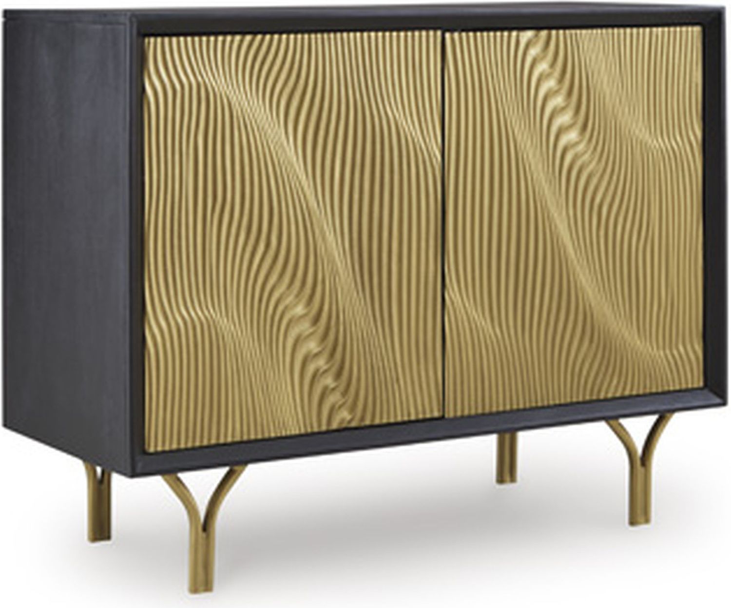 Tayner Accent Cabinet In Black and Gold A4000654