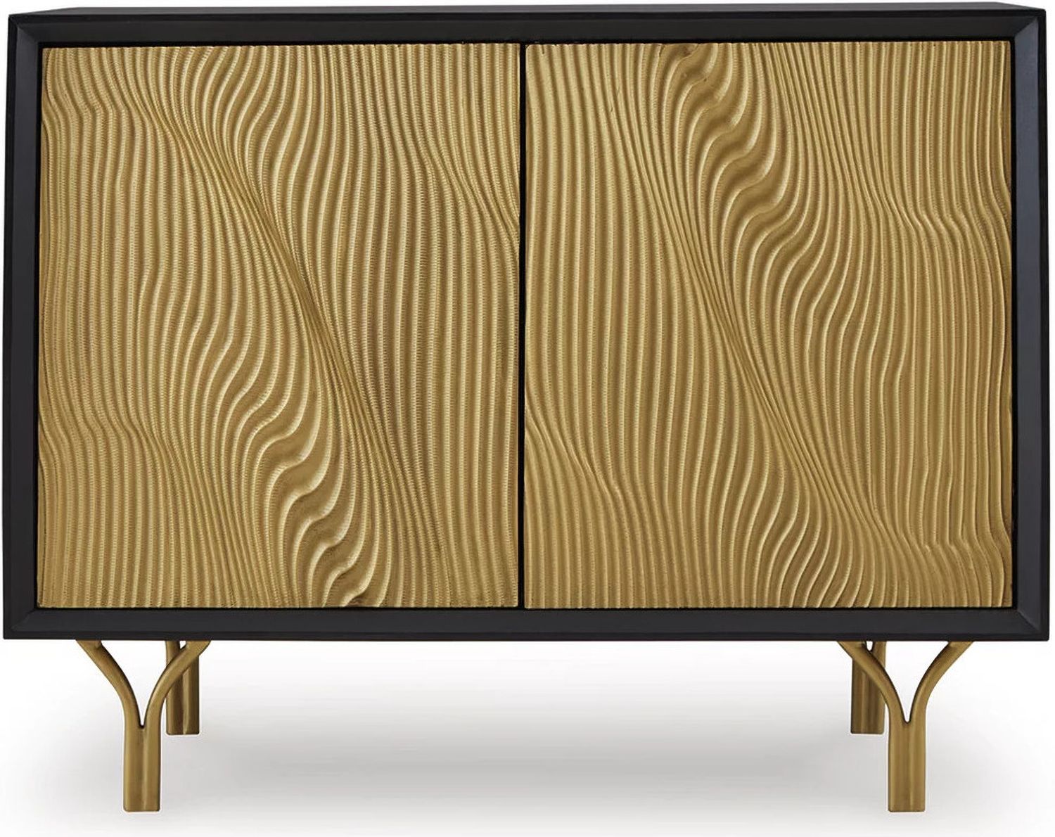 Tayner Accent Cabinet In Black and Gold A4000654