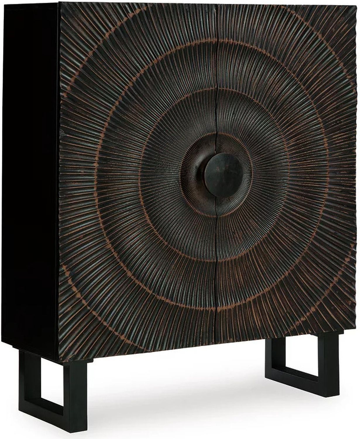 Fosterman Accent Cabinet In Distressed Black A4000660