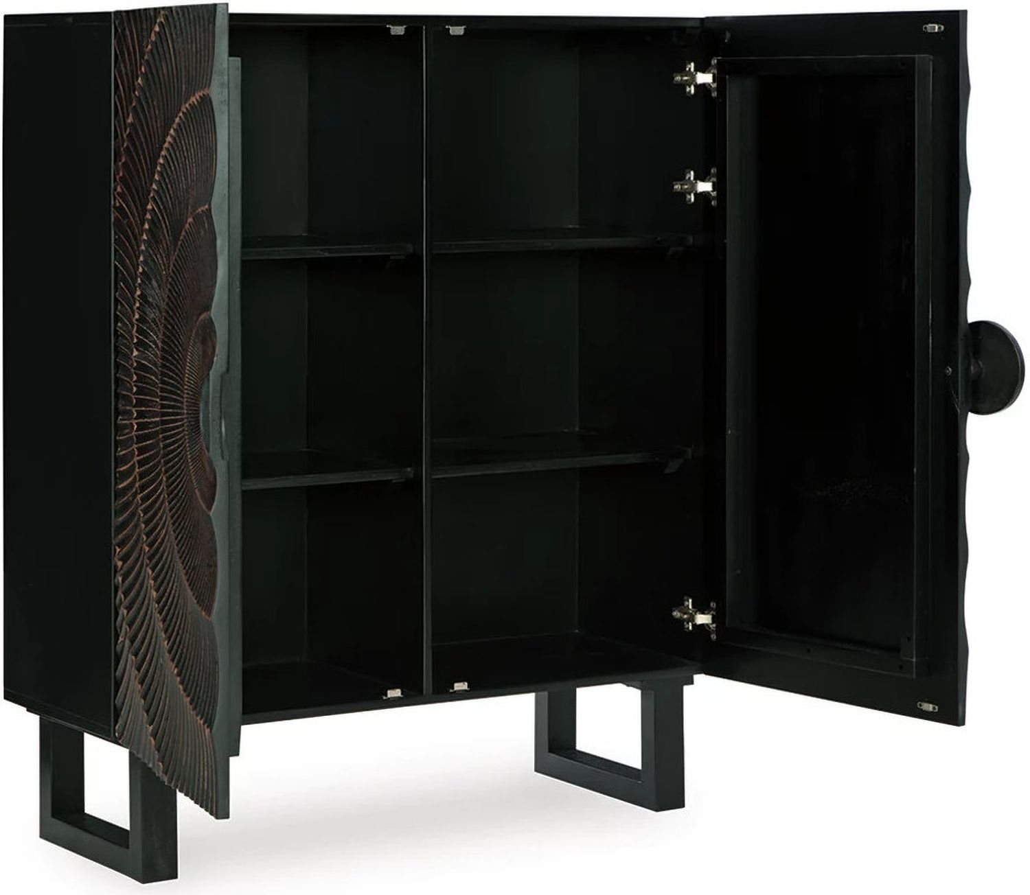 Fosterman Accent Cabinet In Distressed Black A4000660