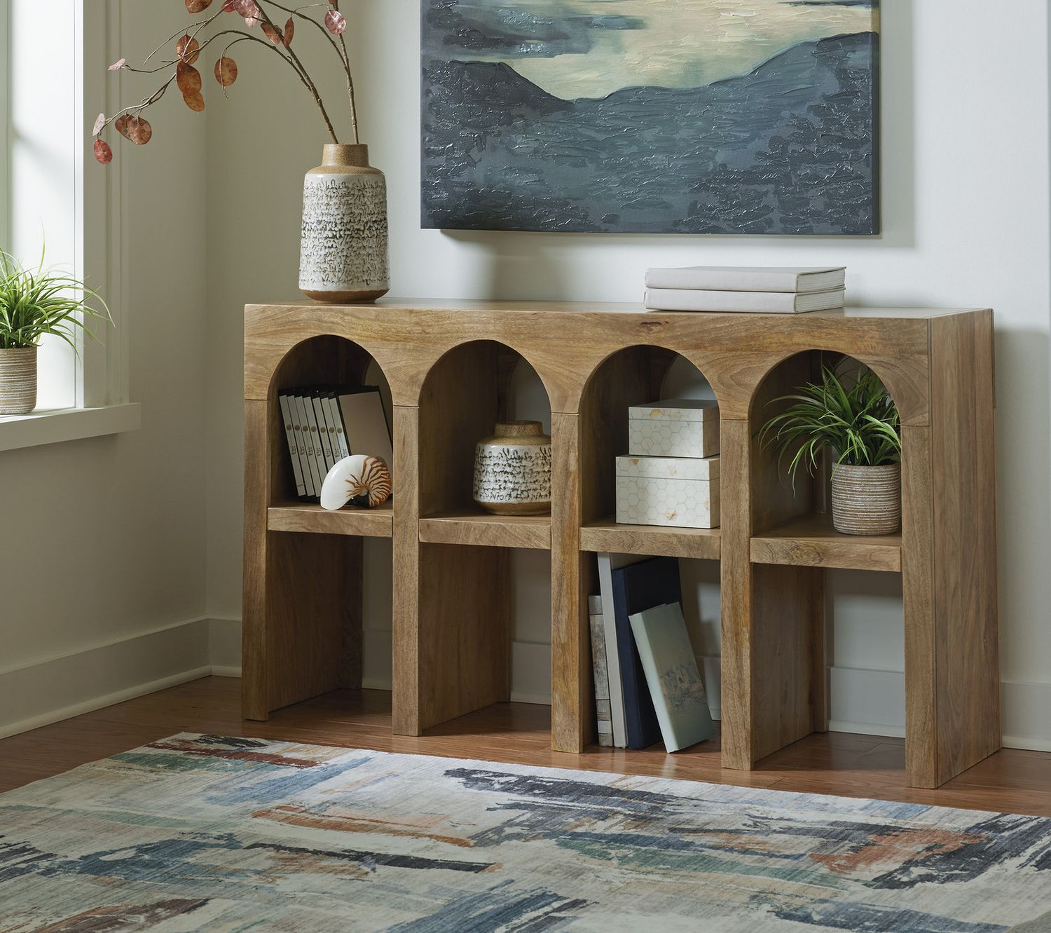 Luzmanacy Console Sofa Table In Natural Brown A4000664