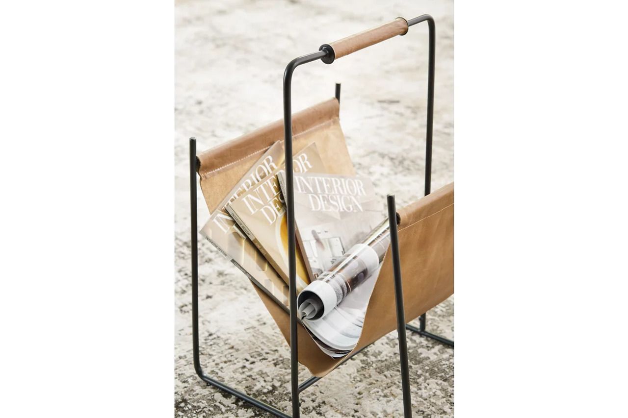 Faronworth Magazine Rack In Brown/Black A4000668