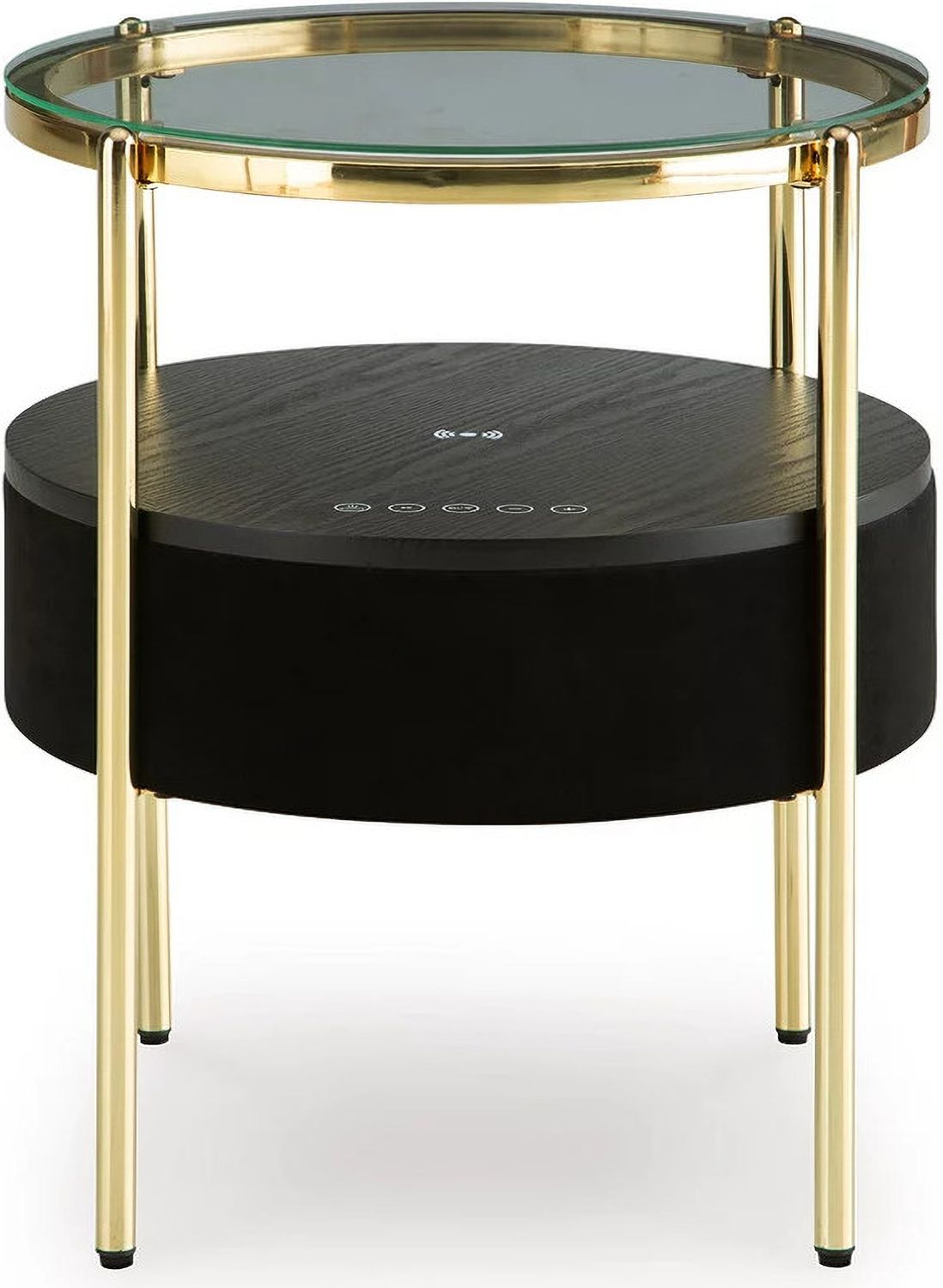 Nedman Accent Table with Speaker In Black and Gold A4000669