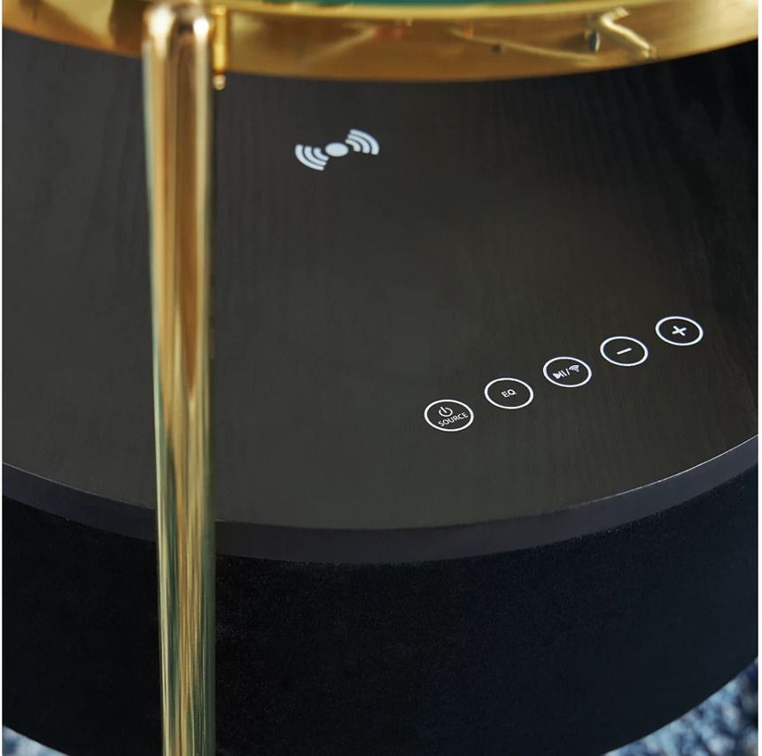 Nedman Accent Table with Speaker In Black and Gold A4000669
