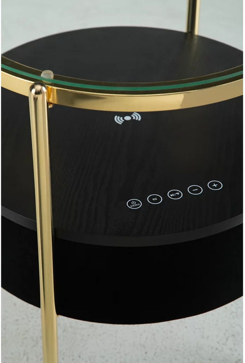 Nedman Accent Table with Speaker In Black and Gold A4000669