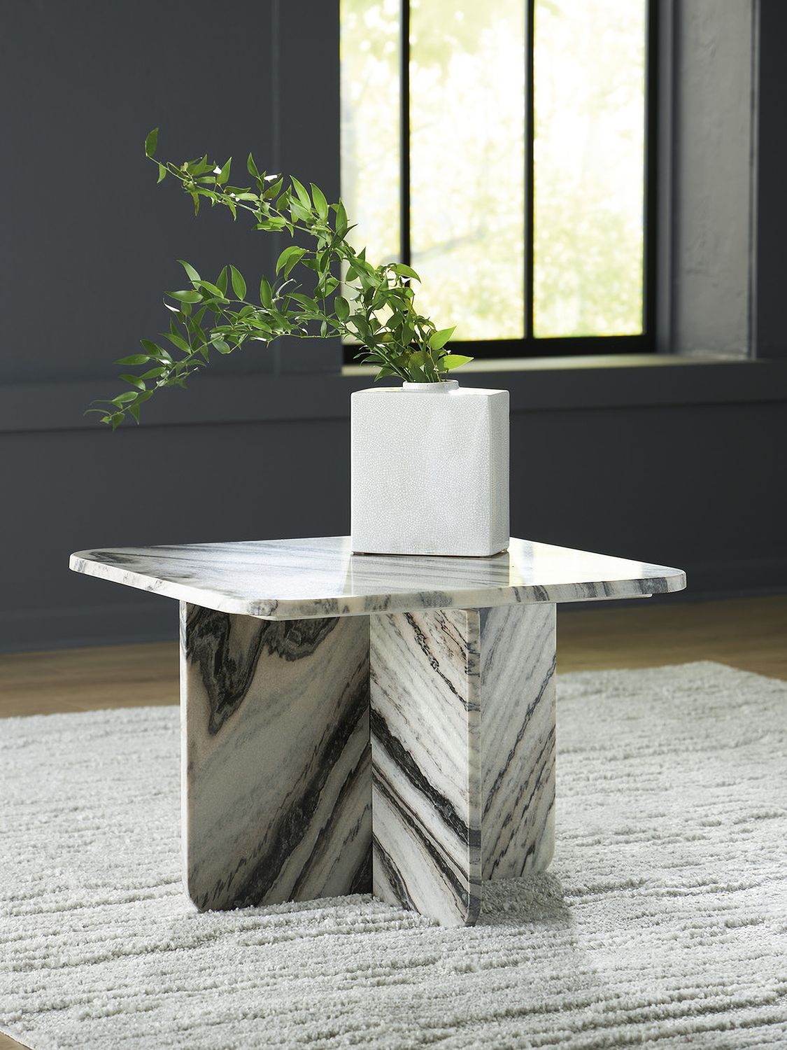 Baretton Accent Coffee Table In Black/White/Taupe A4000670
