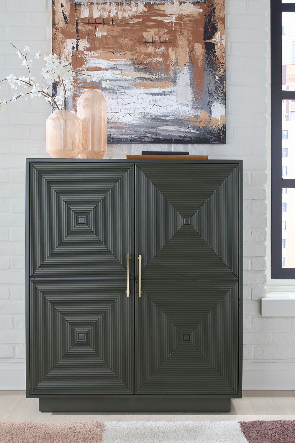 Geirwood Accent Cabinet In Dark Green A4000676