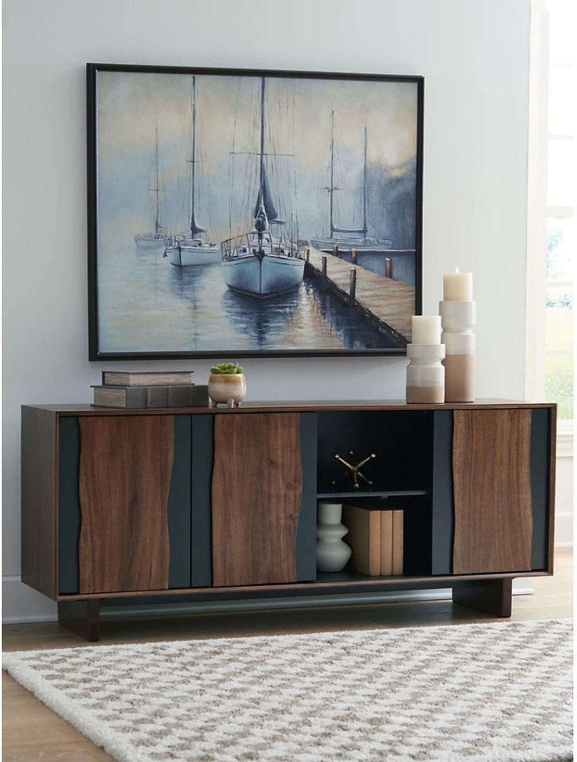 Welby Accent Cabinet In Brown/Charcoal A4000679